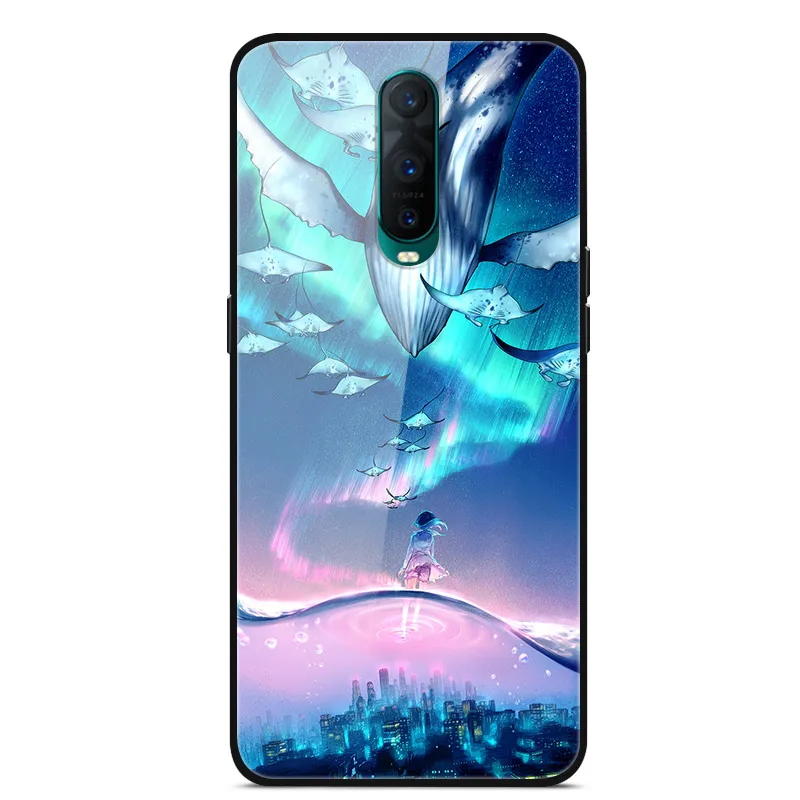 Чехол для OPPO RX17 Pro закаленного стекла чехол с принтом аниме Твердый чехол на заднюю панель телефона для OPPO RX17 Neo чехол RX17Neo RX 17 Pro бампер