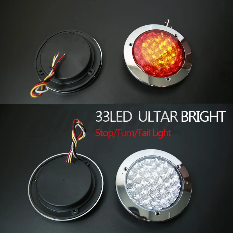 

33 LED ULTRA BRIGHT Car Truck Trailer Lorry Brake Stop Turn Tail Light Lamp Two-color edge lights Tail Lights Car Accessories