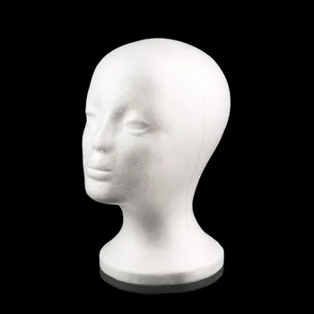 

White Female Styrofoam Mannequin Manikin Head Model Foam Sponge Wig Hair Glasses Cap Storage Novelty Display Stand Home Decor
