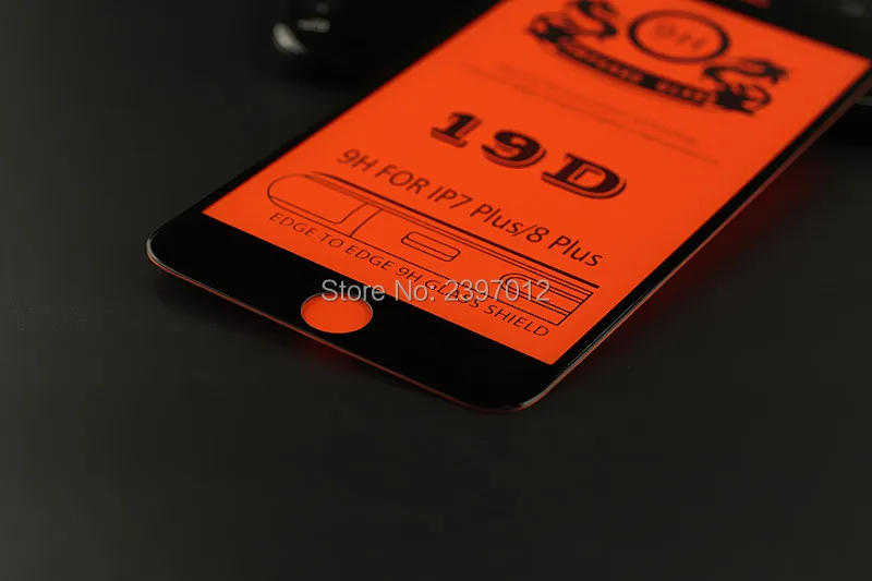 500 шт/партия для iPhone 8 7 plus 6s 6 19D закаленное стекло для iPhone XS Max XR X защитная пленка для экрана с упаковкой коробки