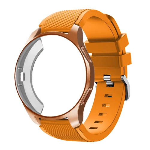 orange 5 Чехол+ ремешок для samsung Galaxy watch 46 мм 42 мм gear S3 Frontier/classic 22 мм ремешок для часов все вокруг защитные часы аксессуары - Цвет ремешка: orange 5