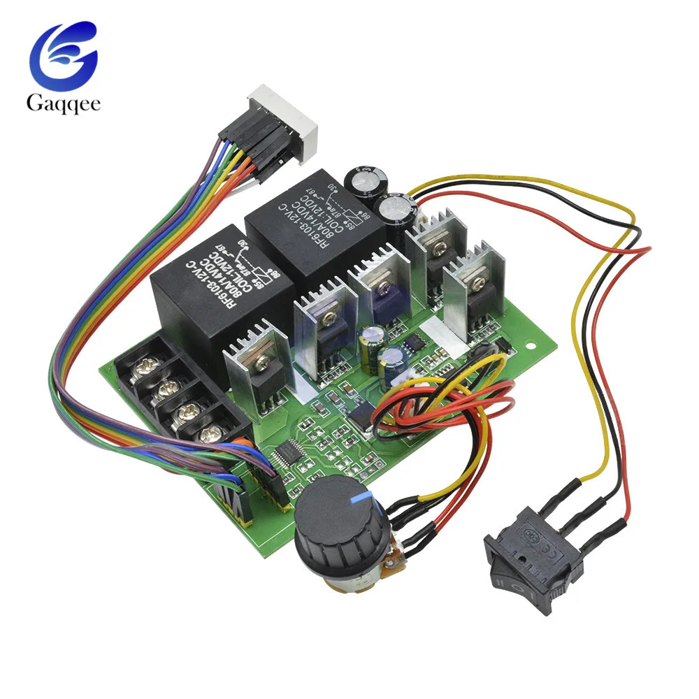 DC10-55V регулятор скорости двигателя Электрический ШИМ регулятор управления с реверсивным переключателем приводного модуля вход 60A 12V 24V 36V 48V