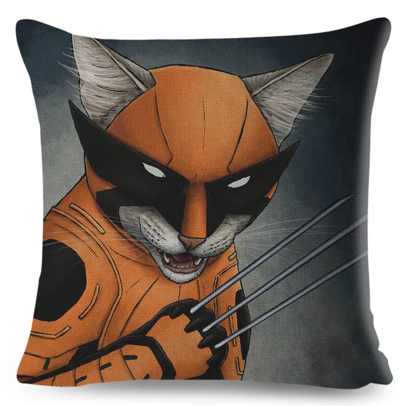Супер мягкий короткий плюшевый Кот Marvel супергерой наволочка чехол «Железный человек» Человек-паук 45*45 см наволочка для дивана наволочка для домашнего декора - Цвет: 01