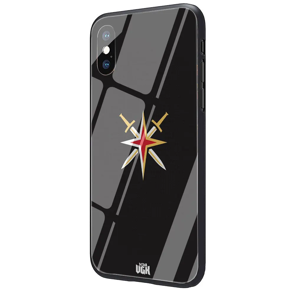 G7 Vegas Золотой Рыцари закаленное стекло ТПУ Черный чехол для iPhone 11 Pro X или 10 8 7 6 6S Plus Xr Xs Max - Цвет: G7
