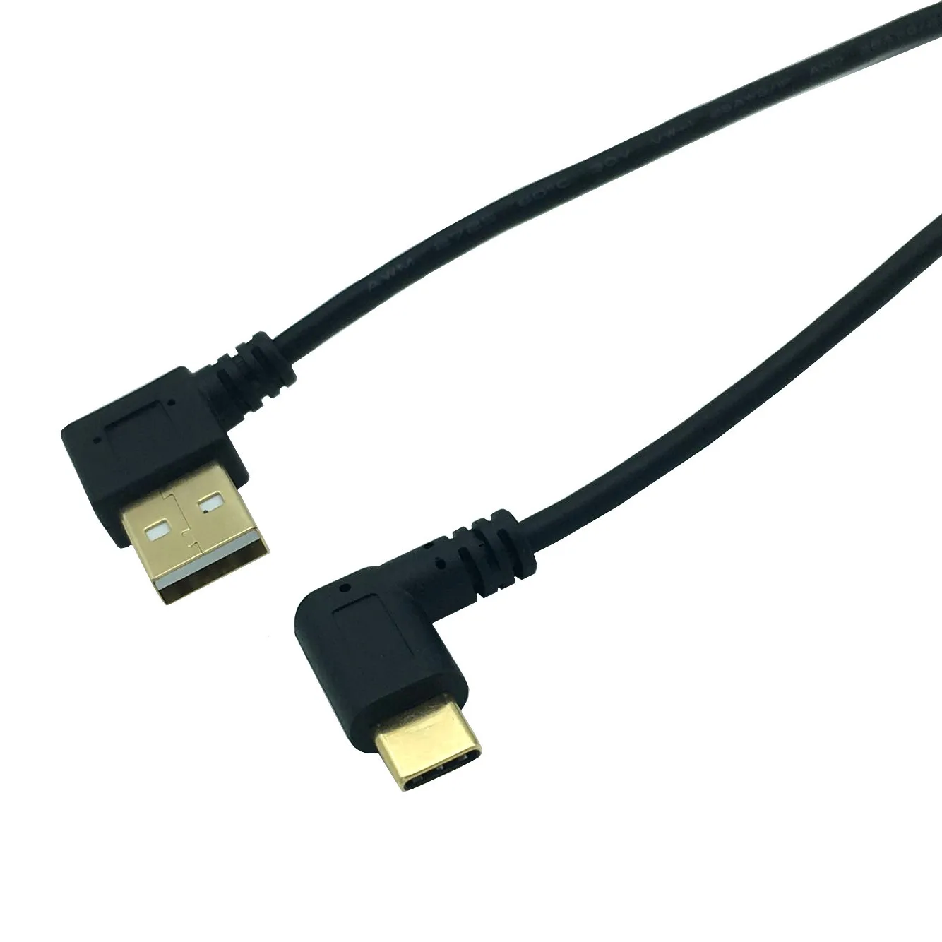Позолоченный правый угол USB2.0(type-A) штекер USB3.1(type-C) Мужской правый и правый угол USB синхронизация данных и зарядный кабель Разъем