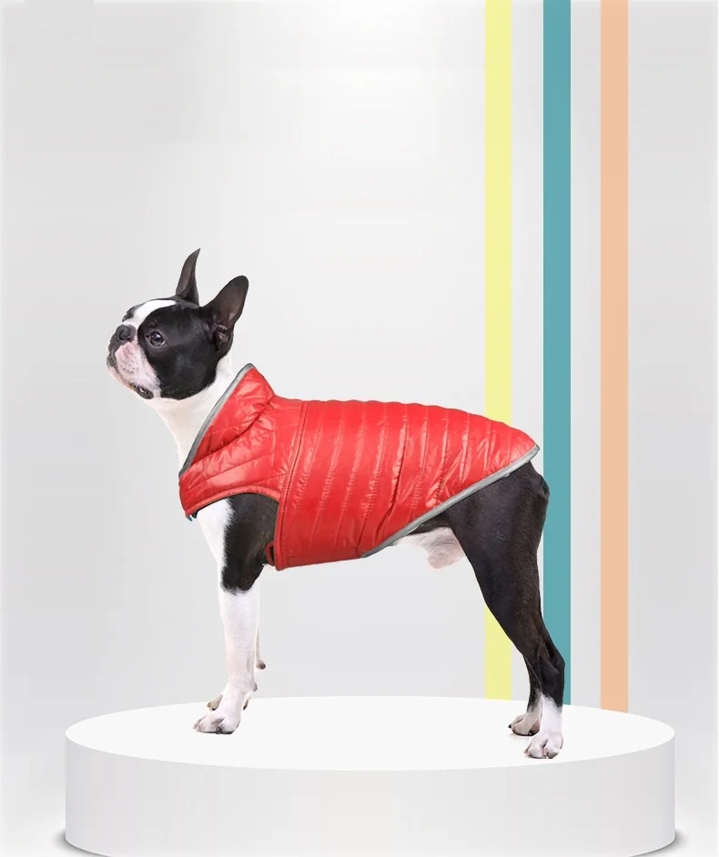 Double-Sided Waterproof Puppy Jacket Winter Pet Dog Warm Clothes Vest Coat For Medium Dogs Reflective Clothing Pet Outfit XS-XXL