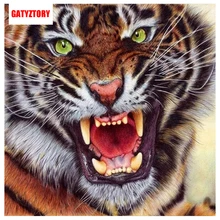 GATYZTORY 5D алмазная живопись полная квадратная дрель домашний декор DIY Алмазная вышивка Стразы мозаика картина тигр Пользовательские Фотографии
