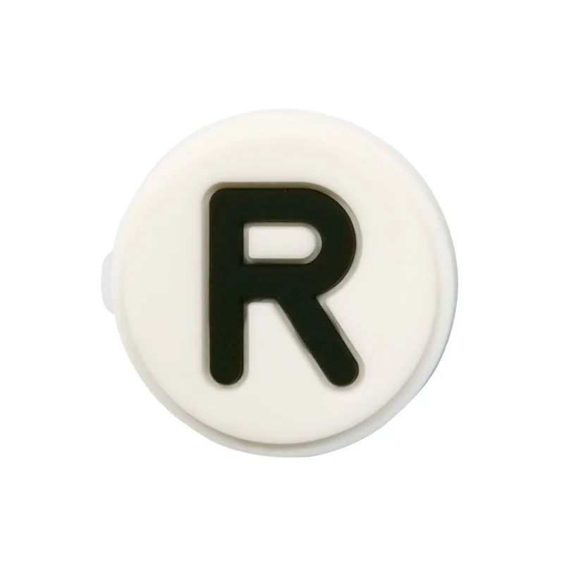 1355-18 1pcs Capital Letters PVC Pins Badges Black&White Brooches Clothes Hat Decor School Uniform Backpack Pin Buttons Kids Gift - Цвет: 1355-18