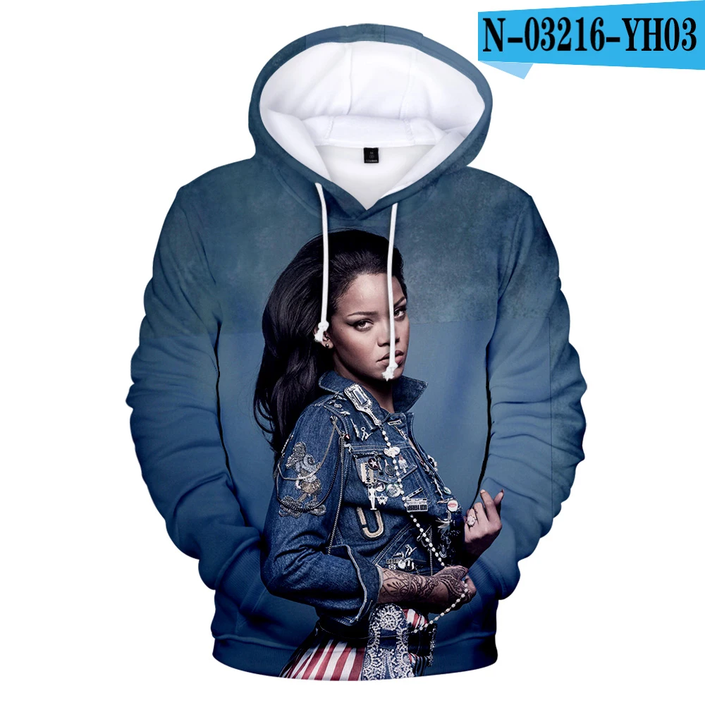 F Певица Рианна толстовки 3D печати толстовки Горячая Распродажа Толстовка Harajuku Rihanna одежда с капюшоном плюс размер для женщин - Цвет: F