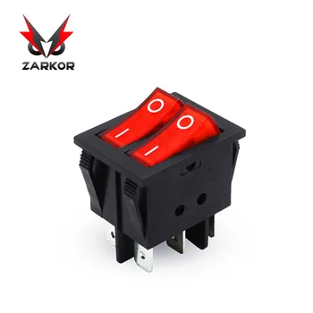 

Zarkor Dual Control Toggle Button Double Light Switch ON-OFF Boat Power Rocker car Switch 6Pin 12-20A 250V 125V