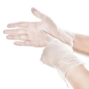 

50pcs Transparent PVC Disposable Gloves Powder-Free Protective Glove Cleaning Q6PA
