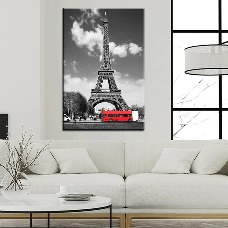 Modern City Landscape Canvas Painting Landscape of The Eiffel Tower In Paris Poster Wall Picture for Living Room Home Decor