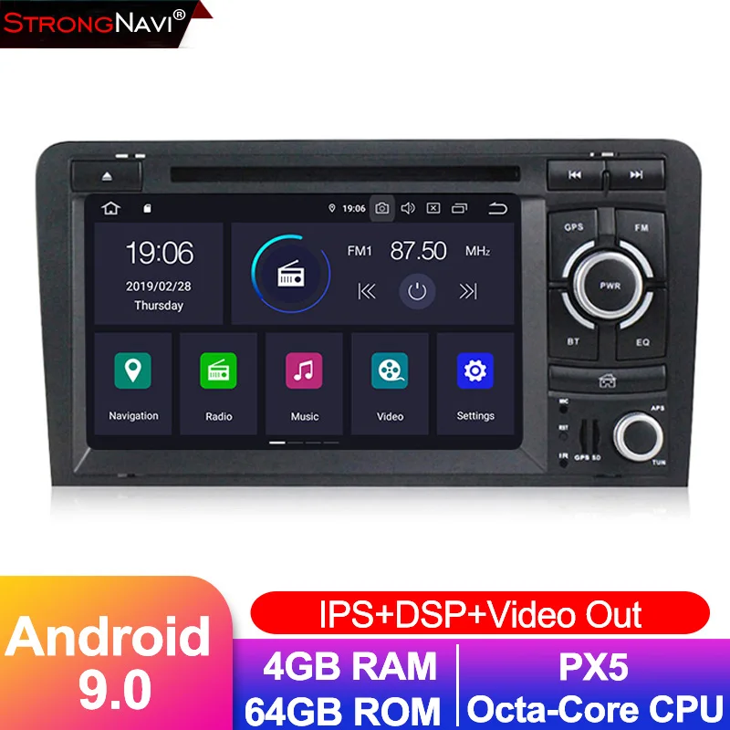 Cheap IPS DSP 4G +64G Android 9.0 CAR multimedia player stereo radio For Audi A3 8P 2003-2012 S3 2006-2012 RS3 Sportback 2011 GPS WIFI 0