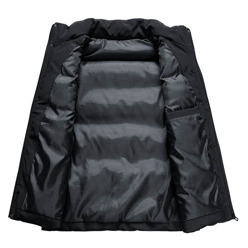 New Men's Autumn Winter Korean vers Trend Stand Collar Jacket Thickened Sleeveless Vest Casual Shoulder Versatile Cotton Coat