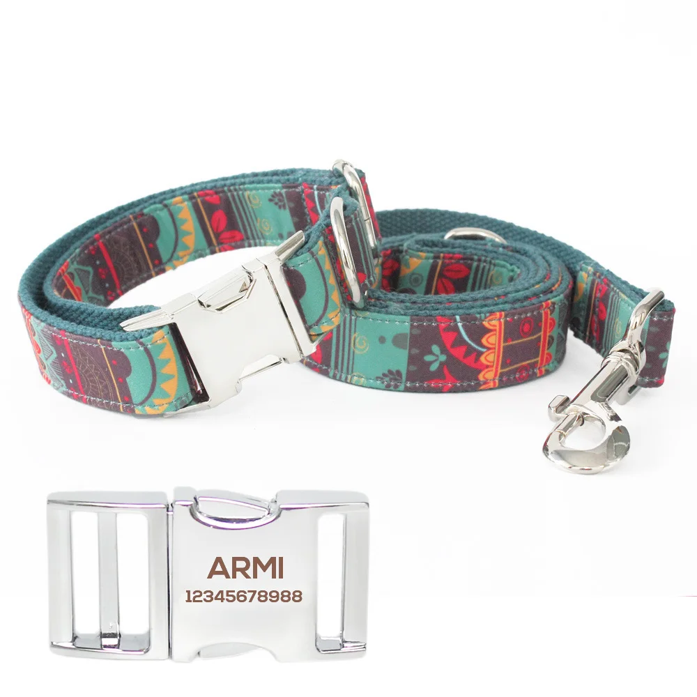 

Handcrafted Dog Collar Leads Engraving Collars Unique Pattern High Quality A6045001 Pet Supplies Accessories
