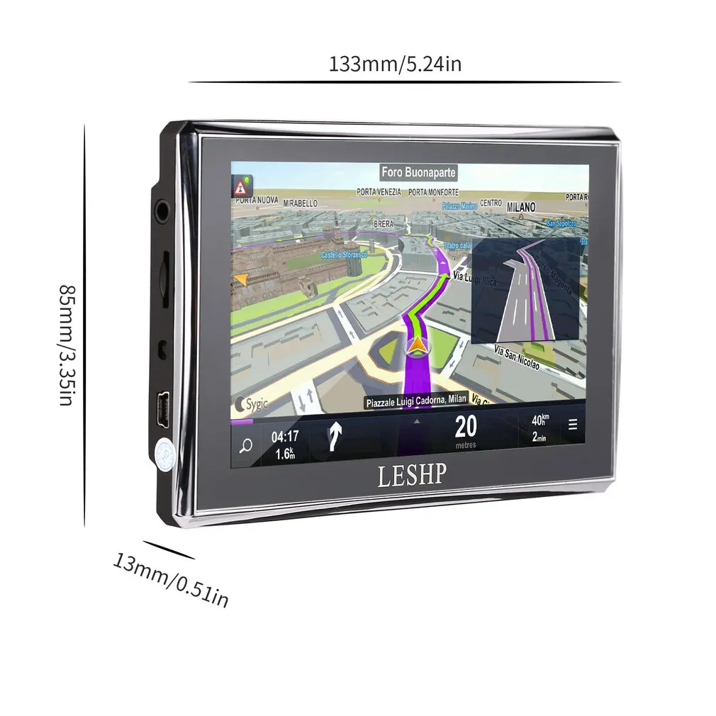 LESHP Черный Прочный gps-навигатор для машины Глобальная система позиционирования навигация с сенсорным экраном бесплатное обновление карты Автомобильные навигаторы грузовиков