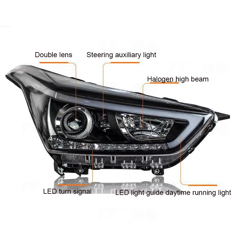 car bumper headlamp for Hyundai IX25 Creta Headlight14-18y auto accessories LED DRL hid xenon for IX25 Creta headlamp fog light