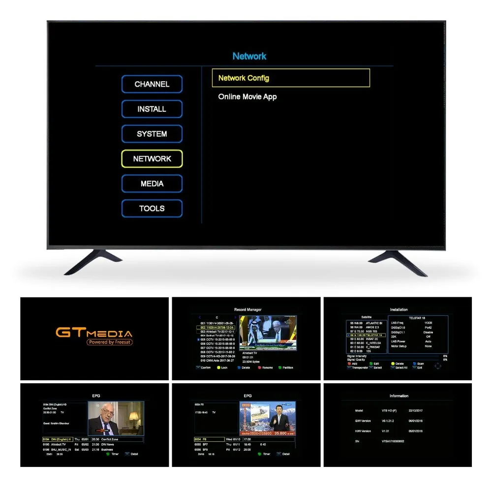 Freesat V7 HD DVB-S2 1080P спутниковый ТВ приемник+ USB wifi Anttena Испания Германия ТВ тюнер PK V8 супер+ 1 год Испания Европа Клайн
