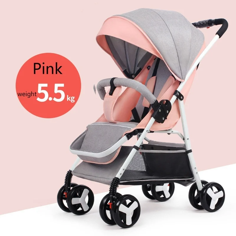 5.5 KG Multifunctional Mini Lightweight Folding Baby Stroller ,Four Wheels Stroller, (NO TAX )(Shipping From EU or CN  )
