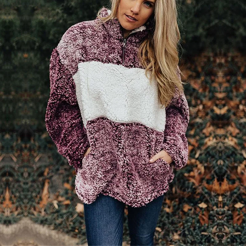 

Women Hoodies 2019 Autumn Long Sleeve Fleece Sweatshirts Women Turn Down Collar Oversized Hoodie Tops Sudaderas Para Mujer S-XL