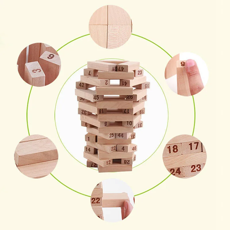 Креативный деревянный Цифровой Jenga Строительный Блок игрушка для игры в мозги модные детские развлекательные развивающие игрушки