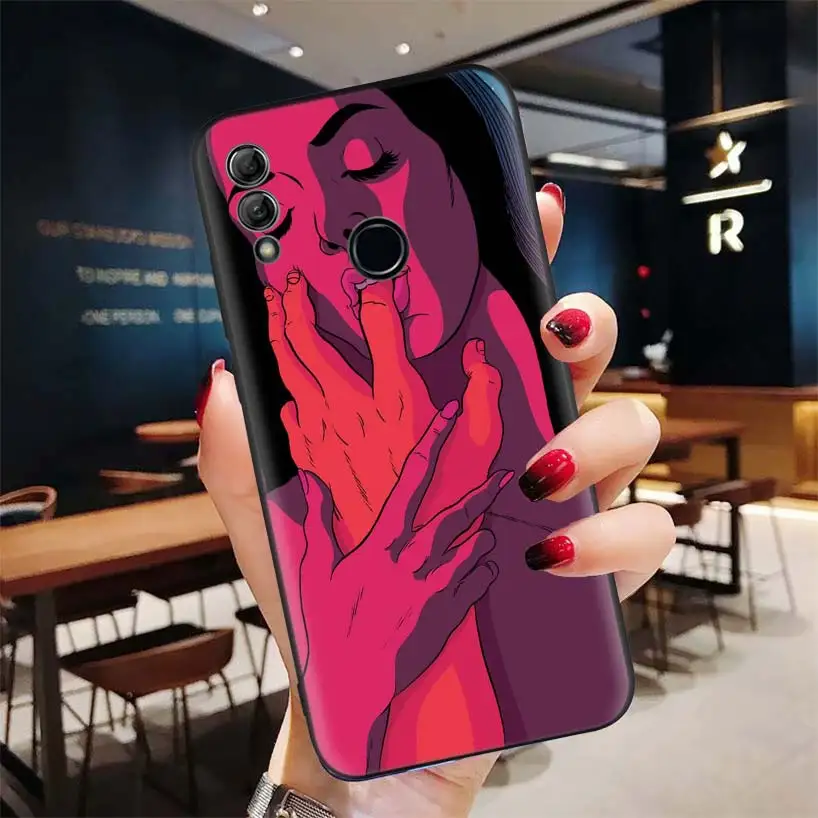 Привлекательный летний черный чехол для huawei Y9 Y5 Y6 Y7 Honor 10 9 Lite 9X8X8 S 8A 7S 7A 10i 20i V20