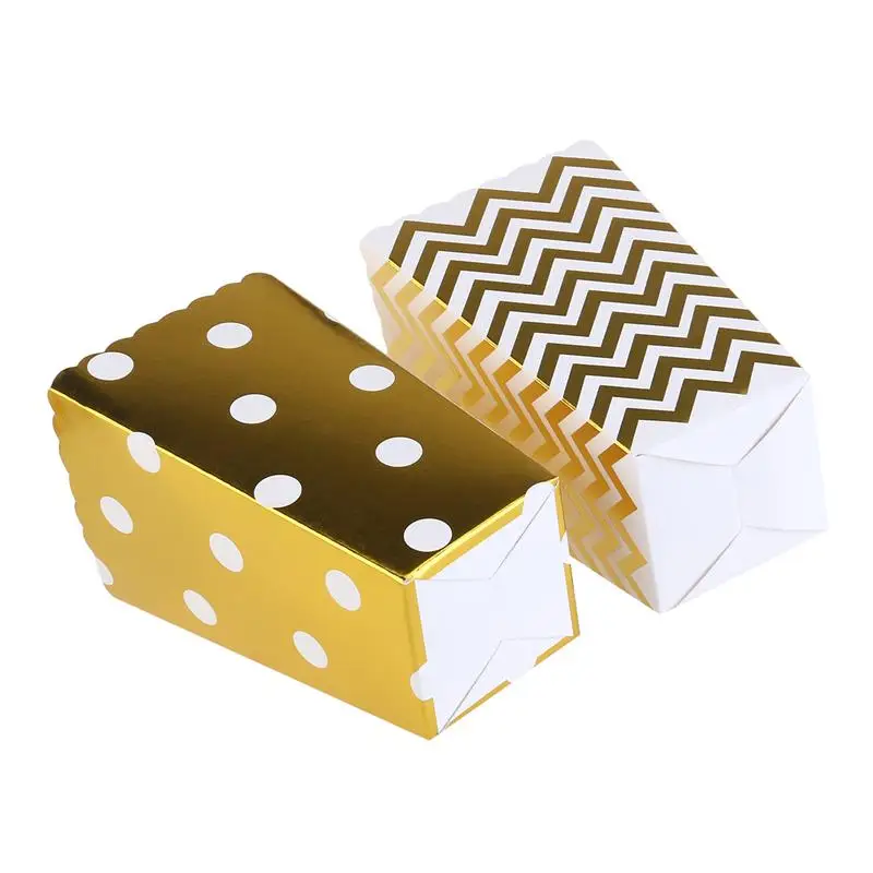 A Set of 50pcs Popcorn Boxes Yellow Design Trio Miniature Scalloped Cardboard Party Candy Container Treat Cartons
