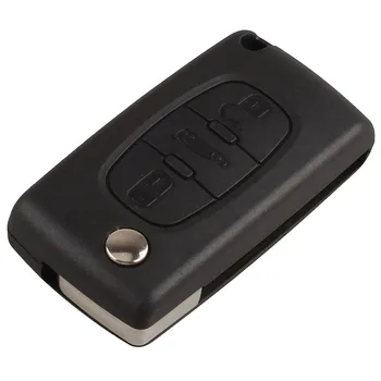 

1 PC 3 Buttons Flip Remote Key Fob Case Shell Key Replacement Cover For Peugeot 107 207 307 407 408 Auto Accessories