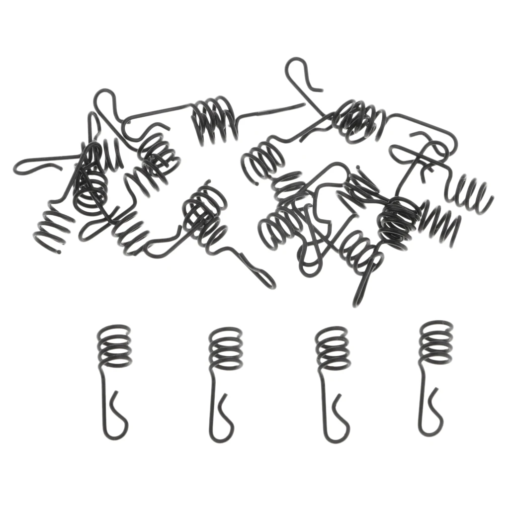 

25pcs Spring Twist Lock Hook Outdoor Fishing Crank Hook Pin for Soft Lure Bait Worm, Matte Black