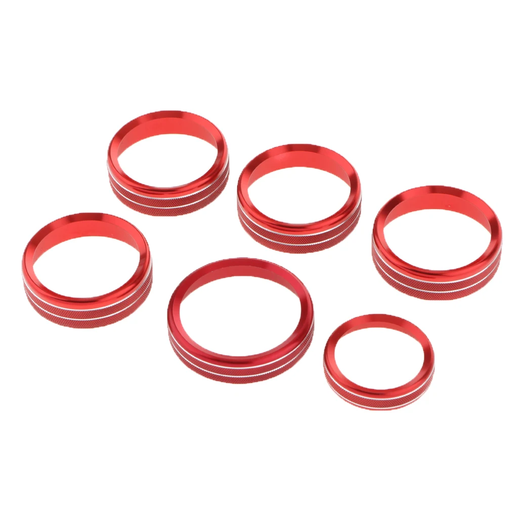 Headlight Switch Knob Cover Ring Trim for Ford F150 XLT 2016 2017 &  2015 2016 (Red)
