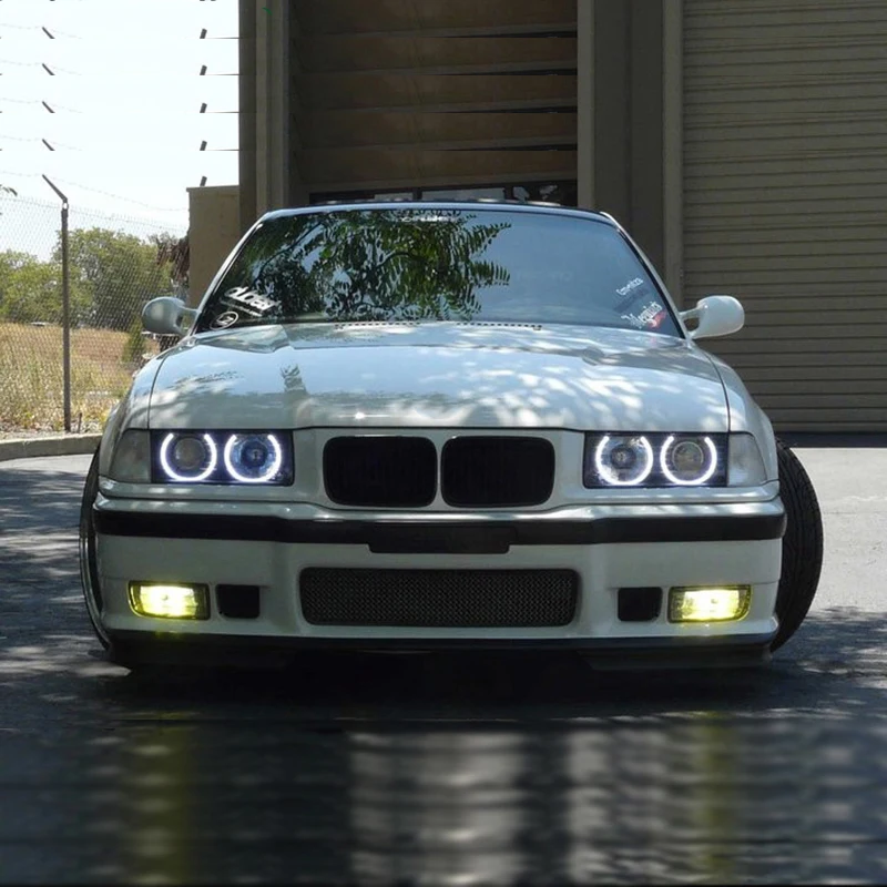 Последняя фара многоцветный RGB светодиодный ангельские глазки Halo Кольцо глаз DRL RF пульт дистанционного управления для BMW 3 серии E36 1990-2000 аксессуары