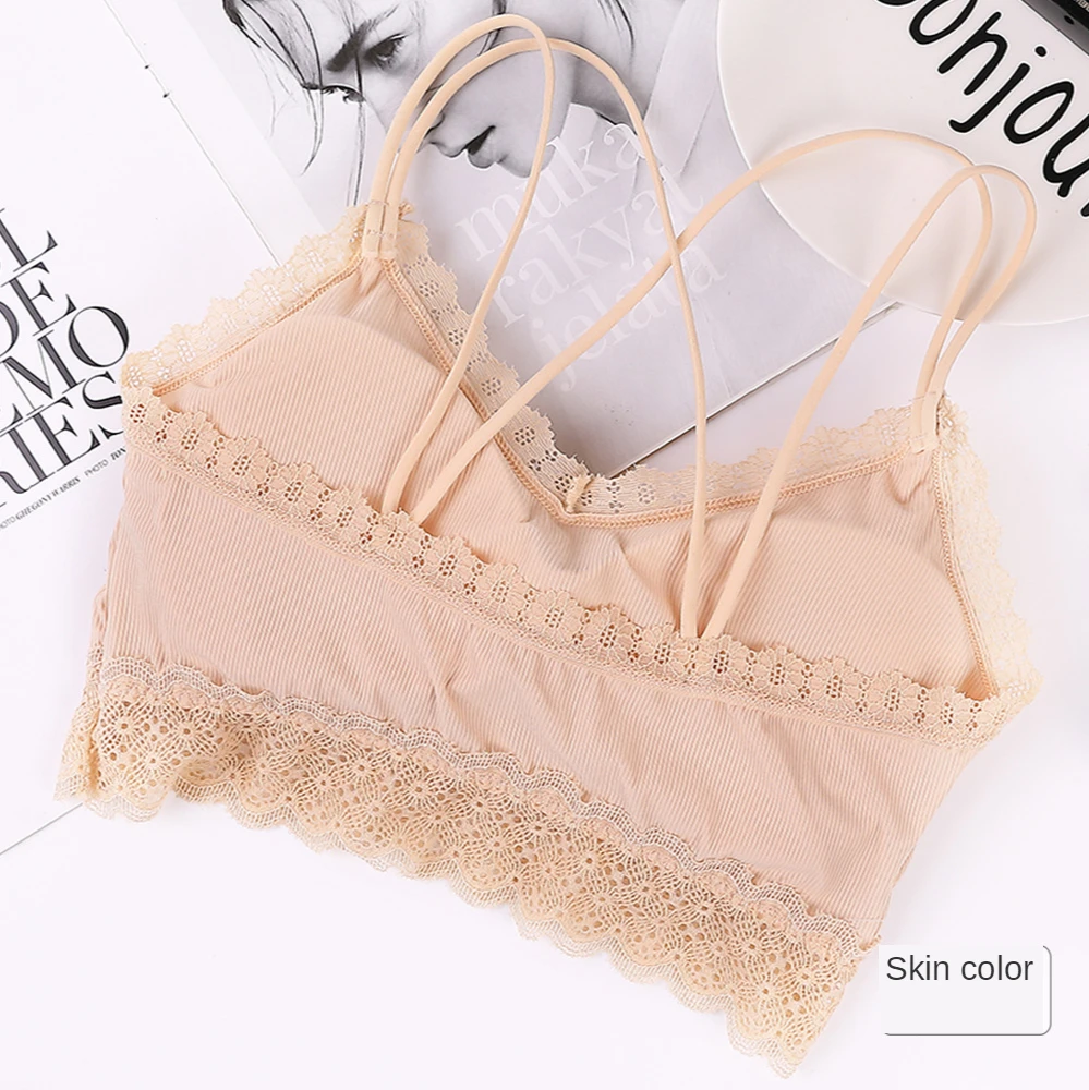 CHRLEISURE New Lace Breast Wrap Set Sross Straps Push Up Wireless Bra Comfortable breathable Underwear Panties For Women womens lingerie sets