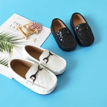 

Kid Shoes Children Boys Loafers Baby Toddler Boy Shoes Plaid Soft PU Leather Boys Loafers Slip on Moccasins Black White