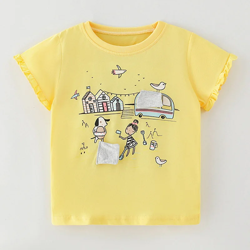 

Quality 100% Combed Cotton Summer New 2024 Kids t shirt Baby Girl Clothes Baby Girls t-shirt Bebe Short Sleeve Children Clothing
