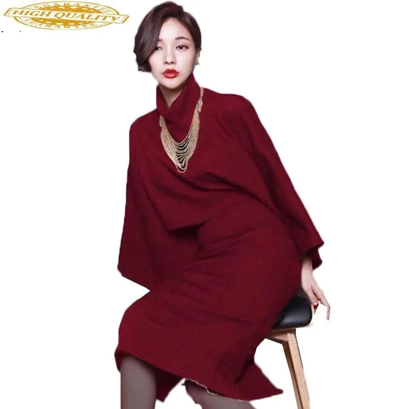 

Winter Warm Thick Woolen Skirt Suits 2020 New Fashion Stand Collar 2 Pieces Suits Sets Dress Hot Sale Plus Size LX221