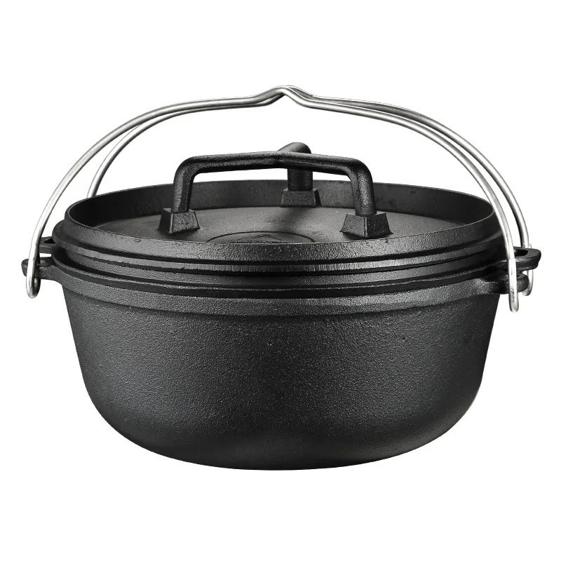 

Coleman Cast Iron Dutch Oven Three-piece Set Do-28 Making Soup Surface Plant Oil Stew Stewed Pork Ribs Grilled Chicken