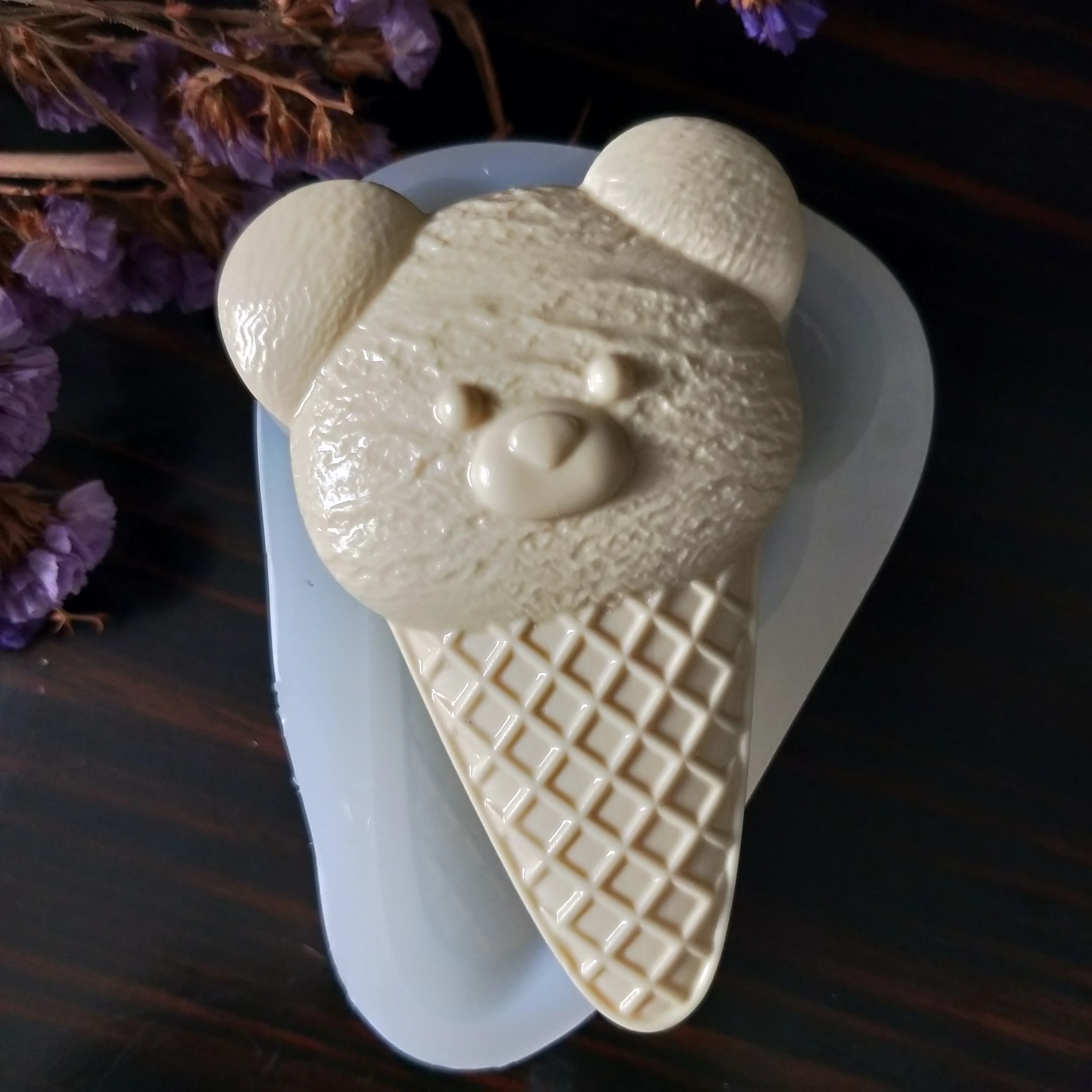 

DW0162 PRZY Silicone Mold Cute little bear head ice cream Soap Molds Clay Resin Gypsum Chocolate Candle Candy Mold