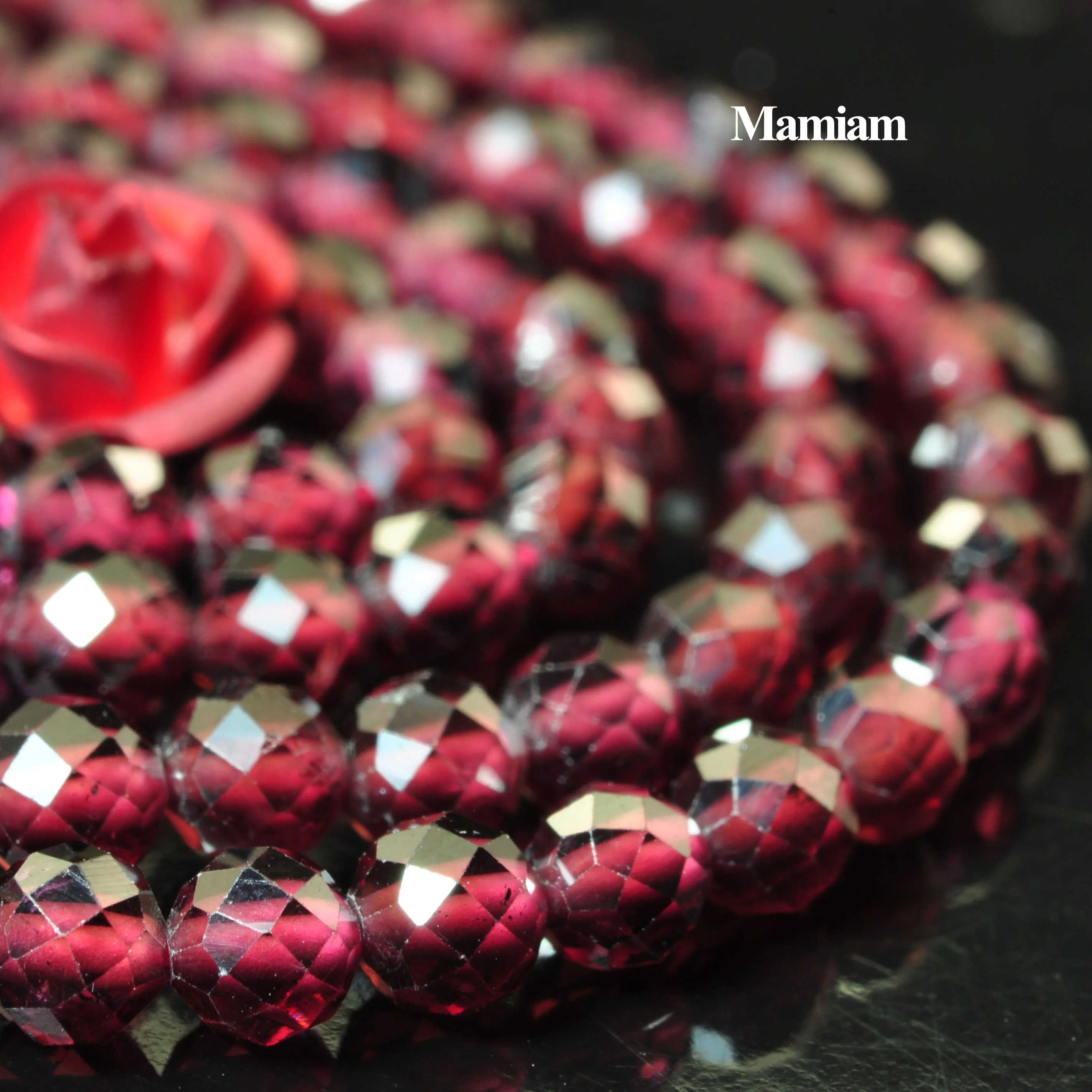 Mamiam Natural Red Garnet Faceted Round Beads 2.5mm 3mm 4mm Smooth Loose Stone Diy Bracelet Necklace Jewelry Making Design | Украшения и