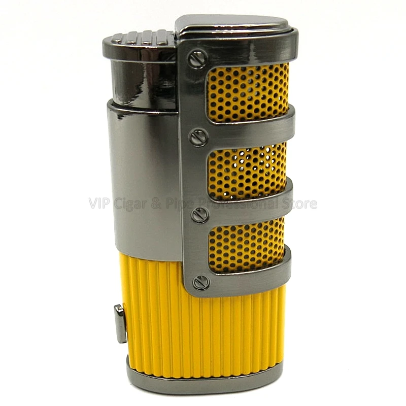COHIBA высококлассная металлическая сигарная зажигалка 3 фонарь струя пламени бутан газ огонь пламя встроенный перфоратор прикуриватель инструмент для курения