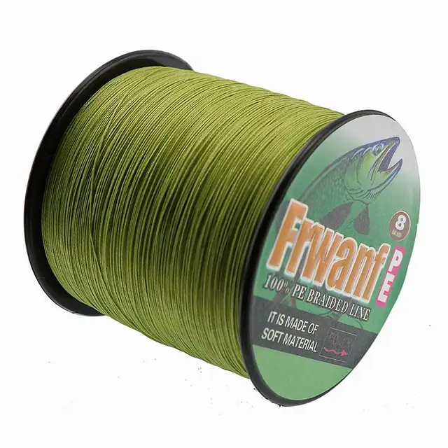 Frwanf 8 Strand Japan Super Strong PE Braided Fishing Line Multifilament Fishing Line 500m Braid Thread Black 8 Braid 6LB -300LB Army Green