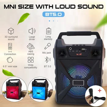 

Portable Bluetooth Karaoke Machine with Mic System Loudspeaker Support TF Card/USB AUX/Amplifier Wireless Outdoor Speaker