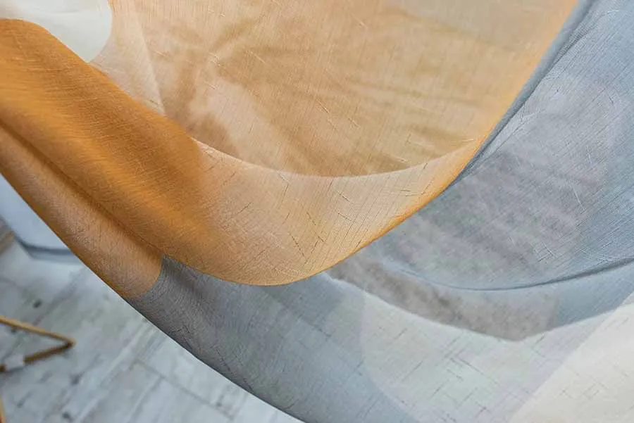 Современный Средиземноморский оранжево-серый в полоску для спальни, плотные занавески, полузатеняющие занавески для гостиной, тюль, ткань MY025-5