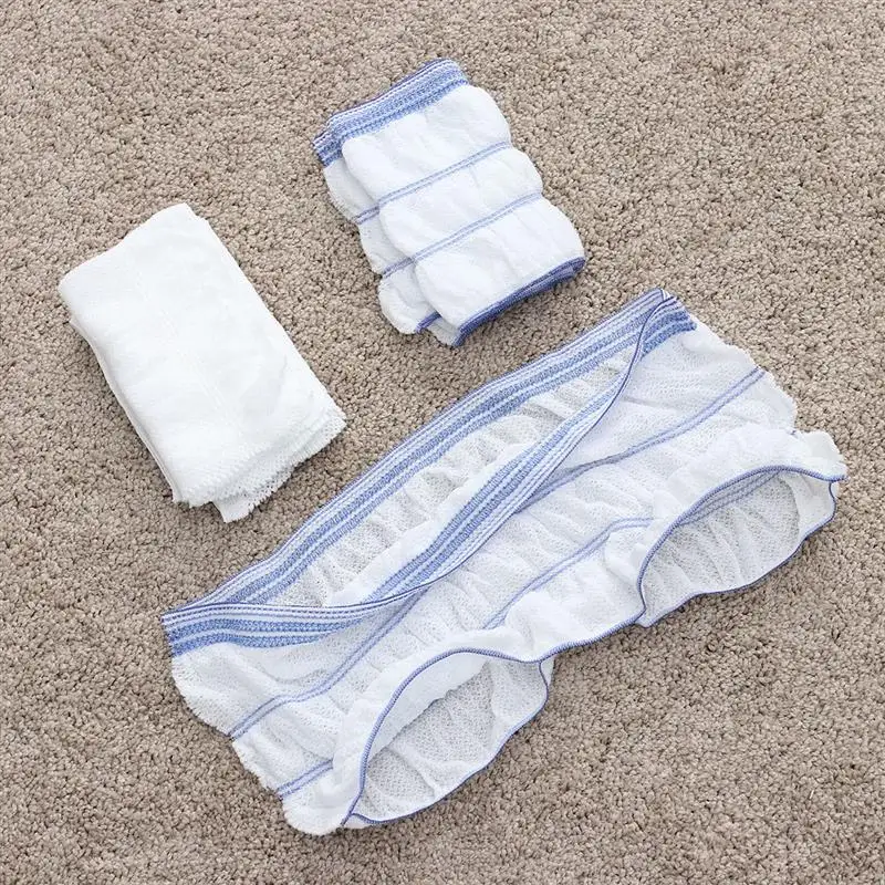 4pcs Disposable Pants Mesh Disposable Unisex Maternity Briefs Underwear Shorts For The Old Patients Random Color