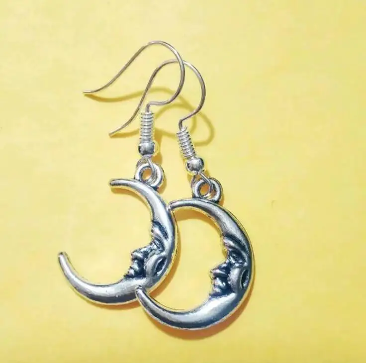 1 пара металлических висячих сережек в форме полумесяца и Луны, очаровательные Сережки для рукоделия, Женские Ювелирные изделия, подарки