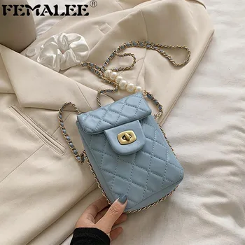

Mini Bucket Totes Small Chain Pearls Shoulder Bag Diamond Lattice Fashion Bags Designer Crossbody Purses Twist Lock Bolsa Mujer