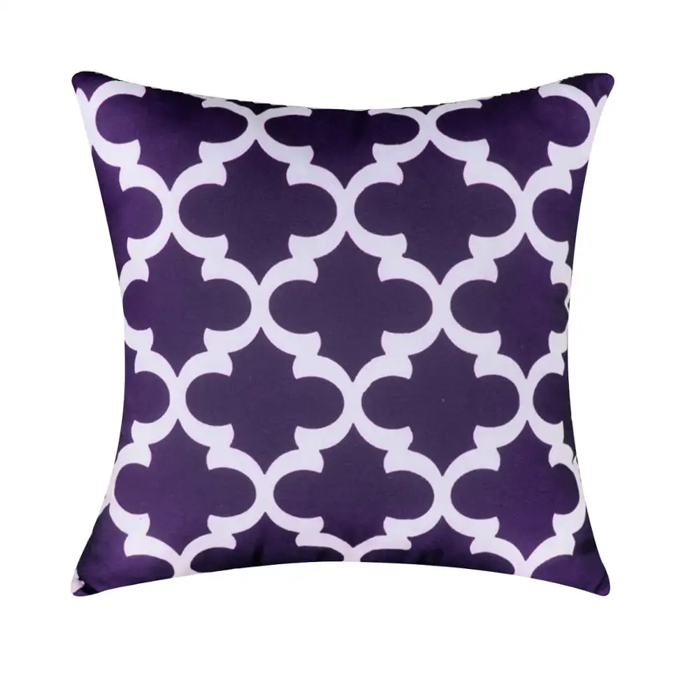 YokiSTG с геометрическим узором Чехлы для подушек из хлопка и льна пледы наволочки Декор для дома для детского кресла диван-кровать с квадратным размером 45*45 см - Цвет: C-Dark Purple