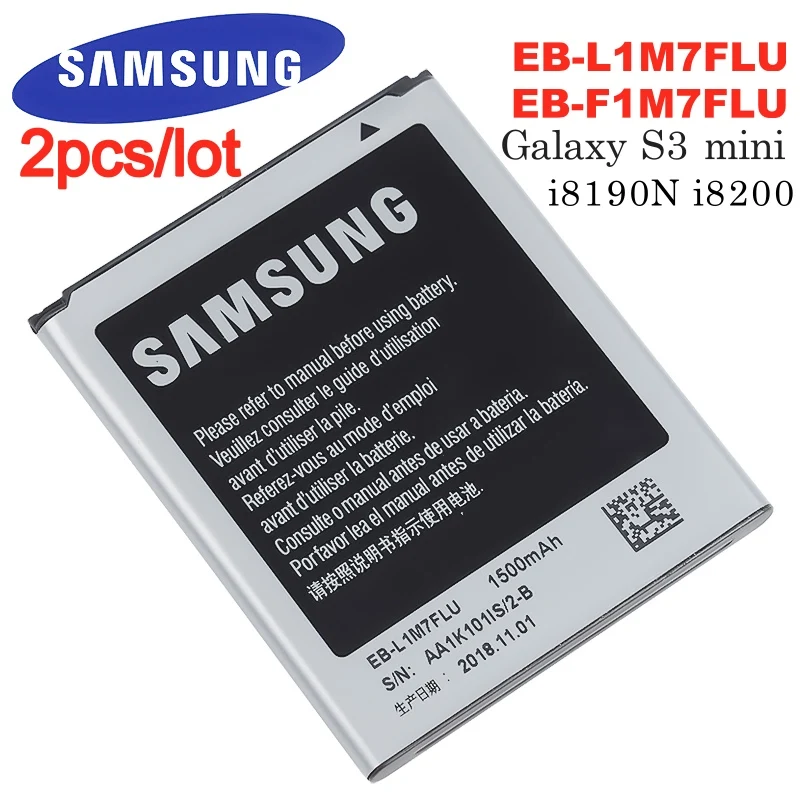 2 шт./лот EB L1M7FLU Оригинальный аккумулятор для Samsung Galaxy S3 мини GT I8190 i8160 I8190N i8200 S7562 G313 F1M7FLU 1500 мА ч|Аккумуляторы