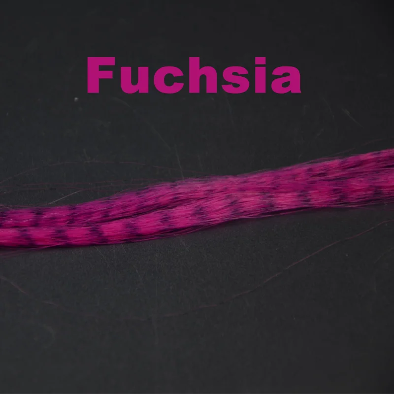 Fuchsia CONTEMPLATOR, 11 цветов, для ловли нахлыстом, черные волокна с зазубриной, гольян, 2 сумки, Стример Летать, завязывание, Зебра, гризли, волосы, мухи - Цвет: Fuchsia