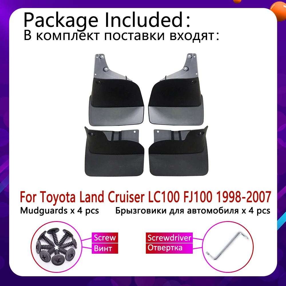 Mudflap for Toyota Land Cruiser LC100 FJ100 1998~2007 Fender Mud Guard Flap Splash Flaps Mudguards Accessories 1999 2000 2001