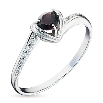 

Silver ring with garnet and cubic zirconia 103213-006-0019